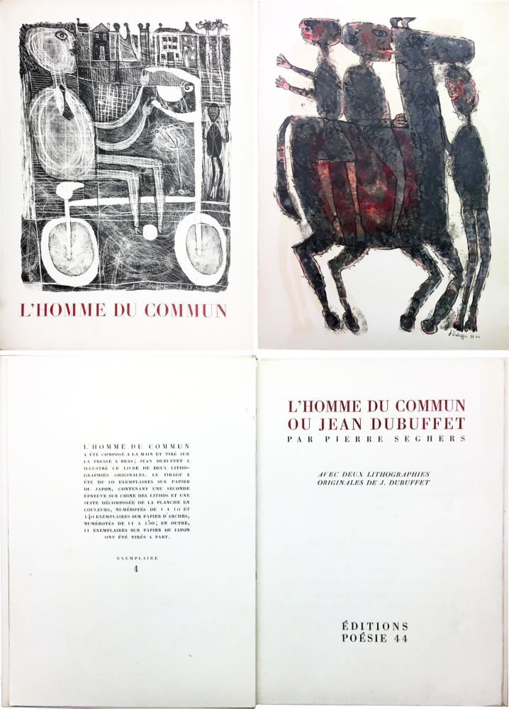 Livre Illustré Dubuffet - Pierre Seghers : L'HOMME DU COMMUN ou Jean Dubuffet (1944)