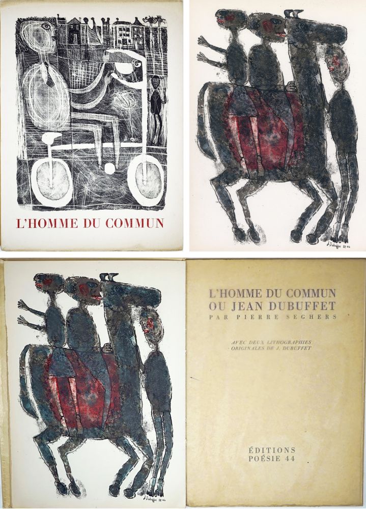Livre Illustré Dubuffet - Pierre Seghers : L'HOMME DU COMMUN ou Jean Dubuffet (1944).