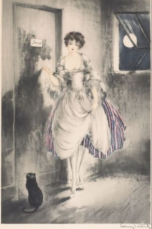 Gravure Icart - Pierrette By Moonlight