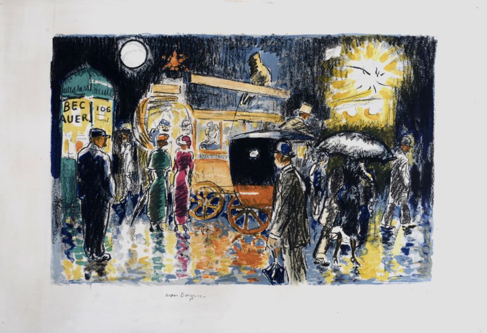 Lithographie Van Dongen - Pigalle, La nuit, c. 1950