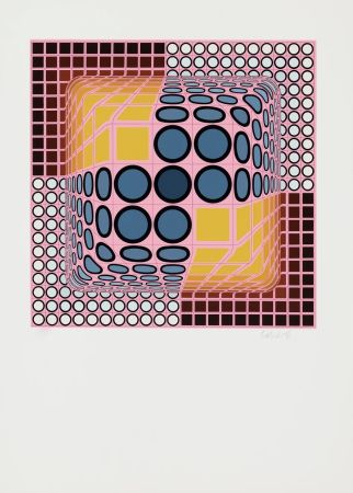 Multiple Vasarely - Pink Composition, c