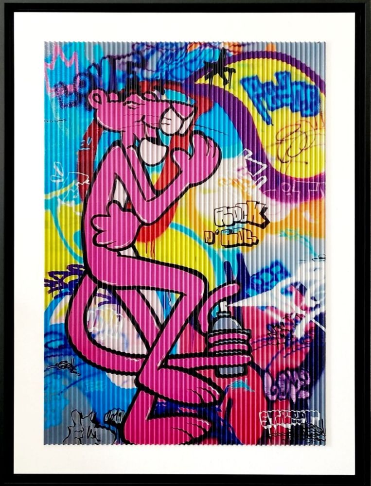 Sérigraphie Fat - Pink Panther Rock & Roll