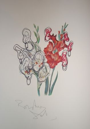 Lithographie Dali - Pirates Gladioli (surrealistic flowers)