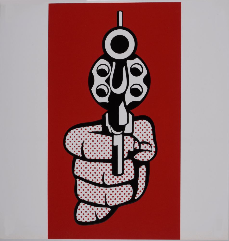 Sérigraphie Lichtenstein - Pistol, 1968 - Scarce Banner edition!