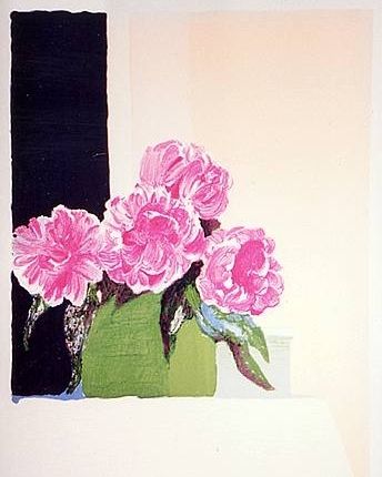 Lithographie Muhl - Pivoines