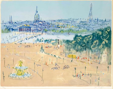 Lithographie Dufy - Place de la Concorde