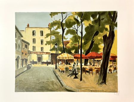 Lithographie Toffoli - Place du Terte