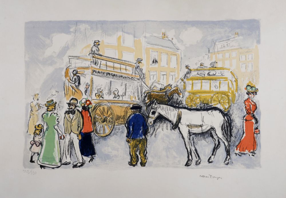 Lithographie Van Dongen - Place Pigalle, circa 1950