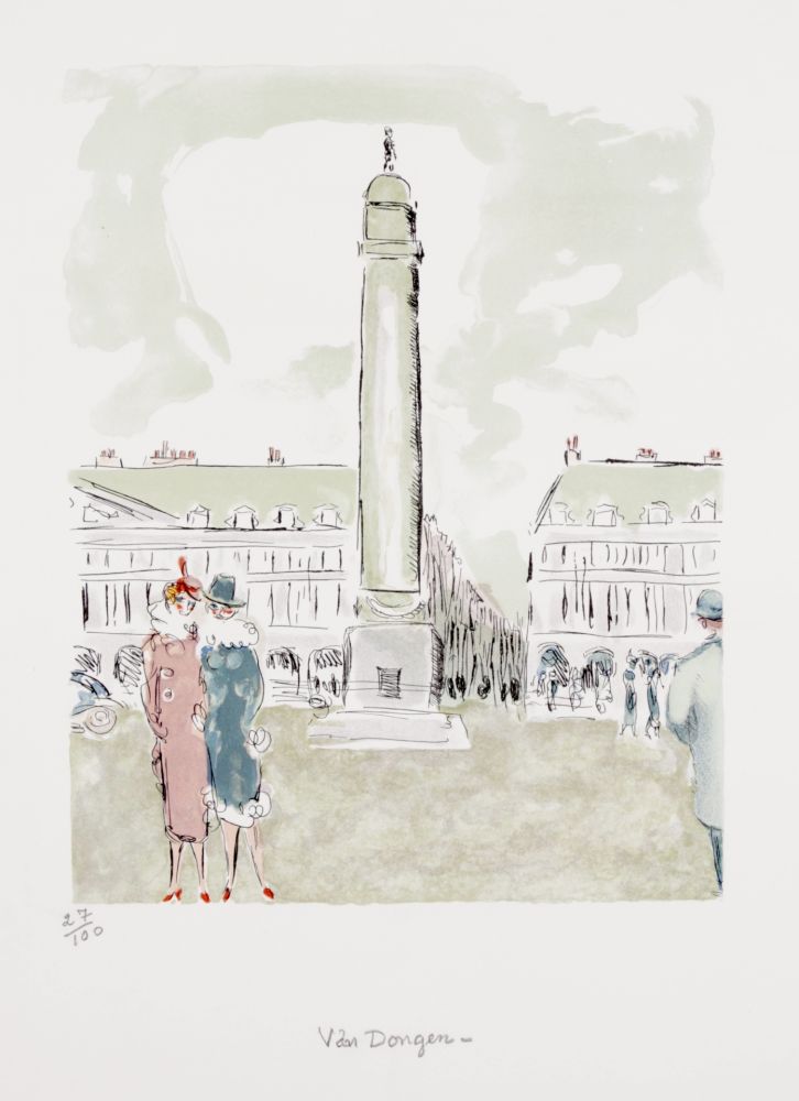 Lithographie Van Dongen - Place Vendôme