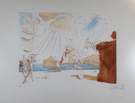 Gravure Dali - Plage de Cadaques