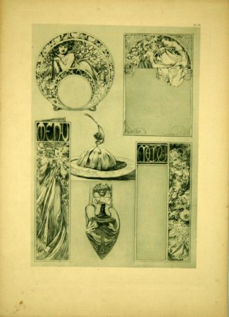 Lithographie Mucha - Planche 34 Documents Décoratifs