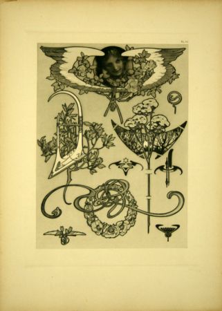 Lithographie Mucha - Planche n° 55  Documents Décoratifs