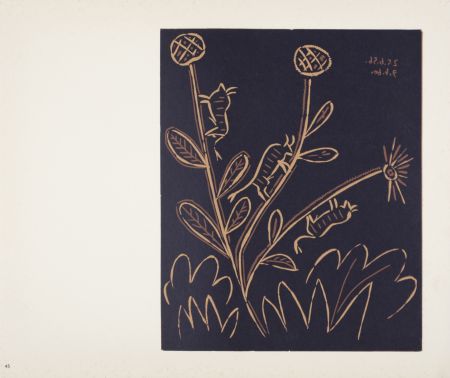 Linogravure Picasso - Plante aux Toritos, 1960