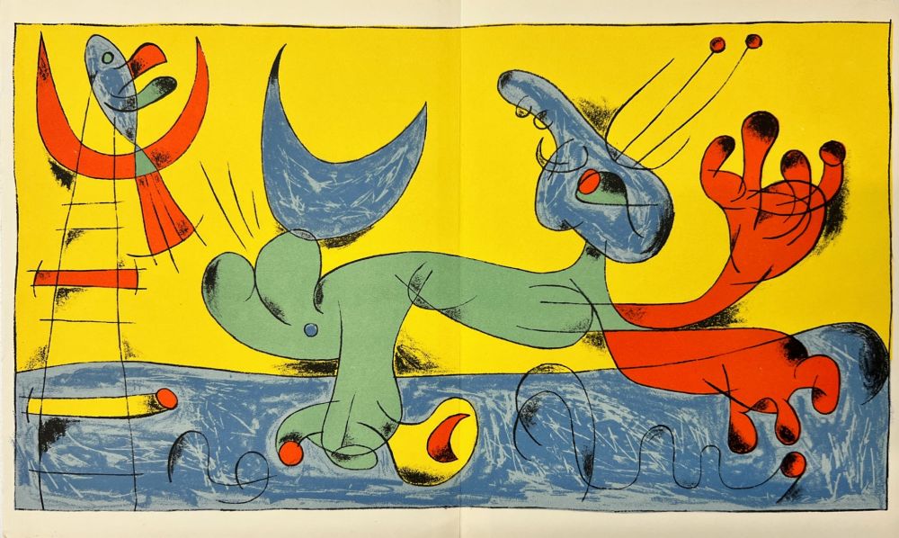 Lithographie Miró - Playing Dog