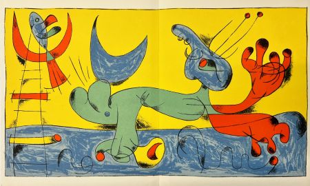 Lithographie Miró - Playing Dog