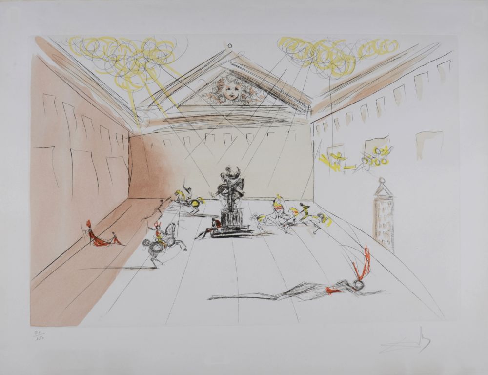 Gravure Dali - Plaza Mayor, 1973 - Hand-signed