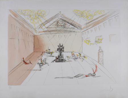 Gravure Dali - Plaza Mayor, 1973 - Hand-signed