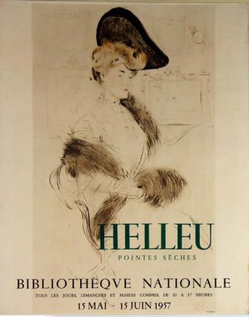 Lithographie Helleu - Pointes  Seches  Bibliotheque Nationale