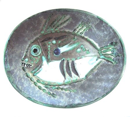 Céramique Picasso - Poisson chiné