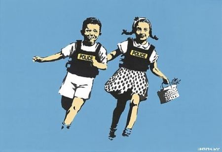 Sérigraphie Banksy - Police Kids