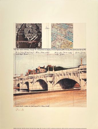 Lithographie Christo - Pont neuf, Paris