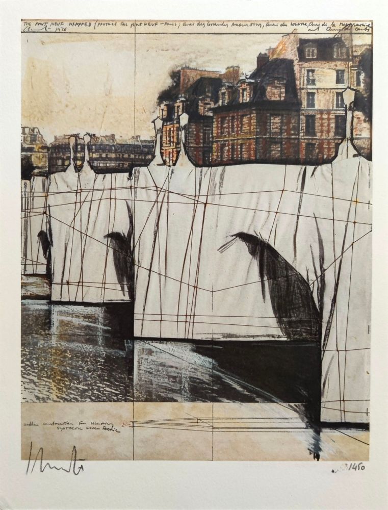 Lithographie Christo - Pont Neuf Wrapped