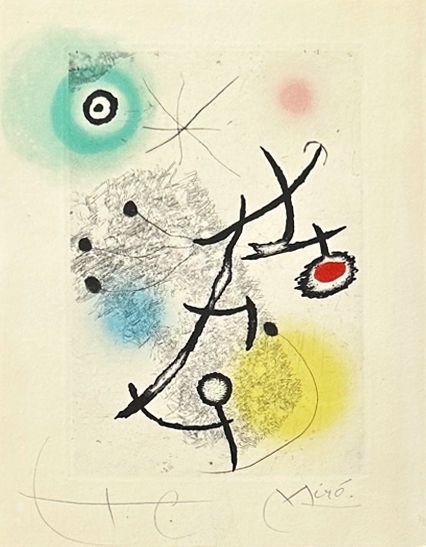 Gravure Miró - Ponts suspendus