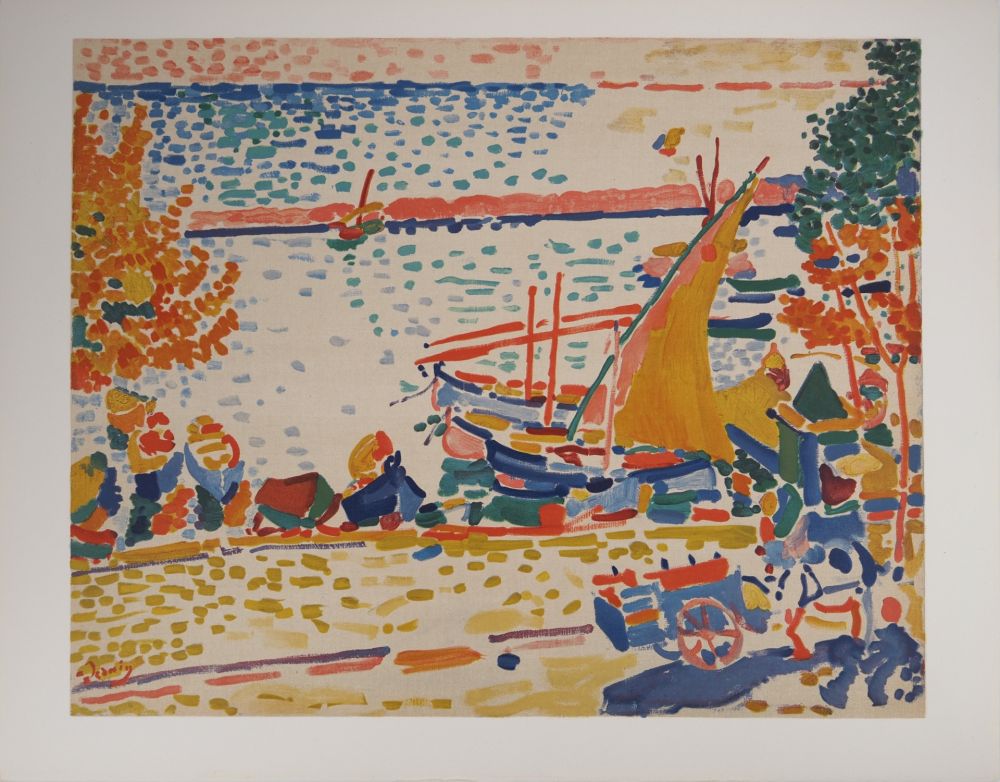 Lithographie Derain - Port de Collioure fauve