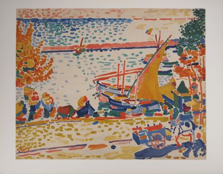 Lithographie Derain - Port de Collioure fauve