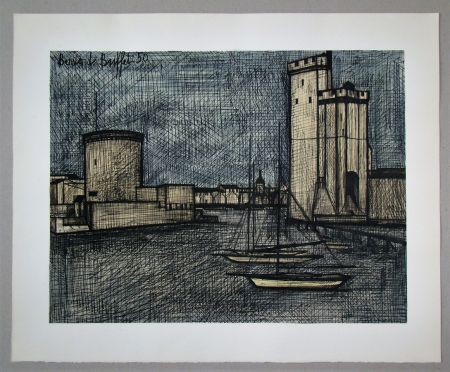 Lithographie Buffet - Port de la Rochelle, 1950
