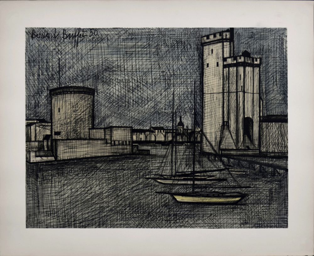 Lithographie Buffet - Port de la Rochelle, 1960 - Hand-numbered!