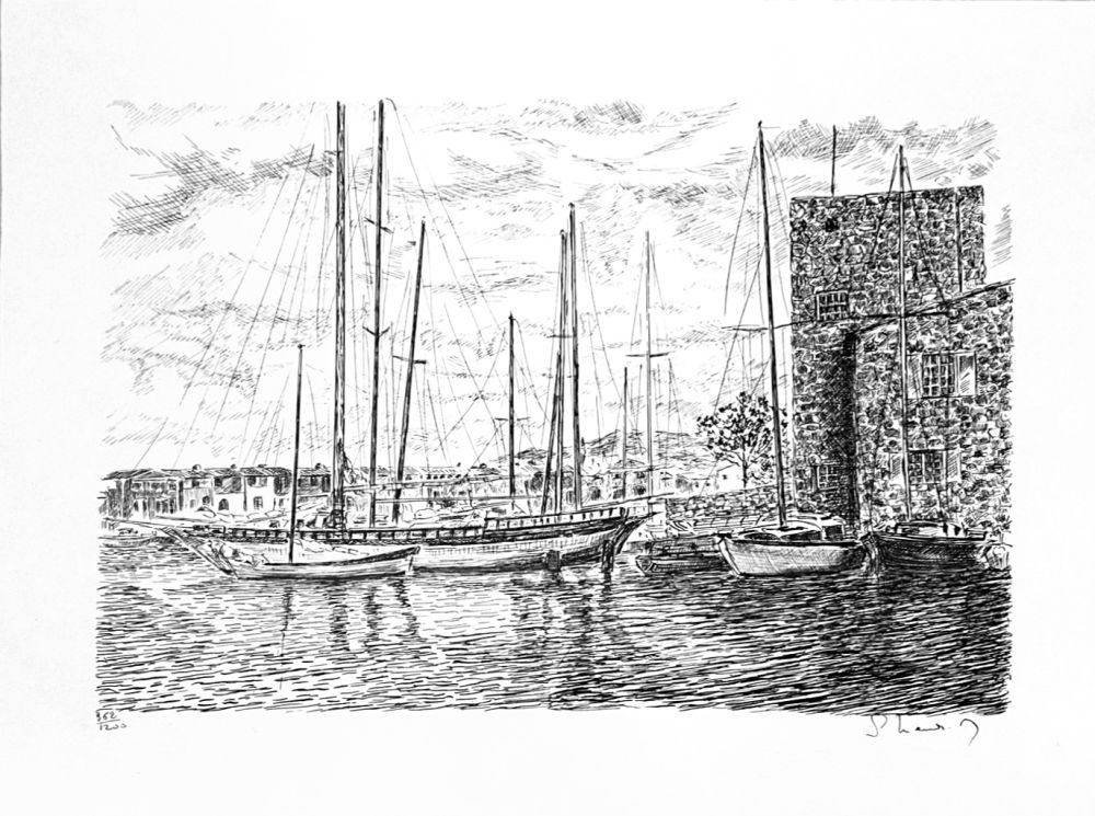 Lithographie Mendjisky - Port Grimaud