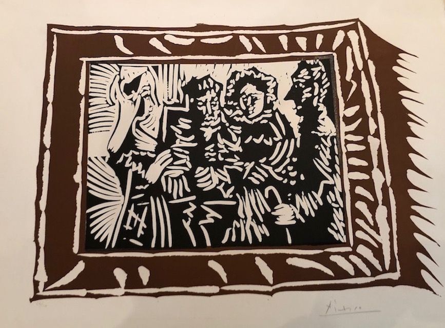Linogravure Picasso - Portrai de famille ingresque IV