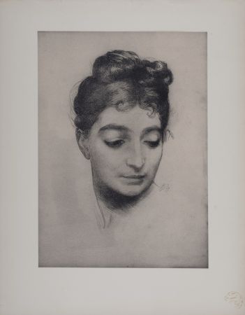 Lithographie Bracquemond - Portrait, 1897