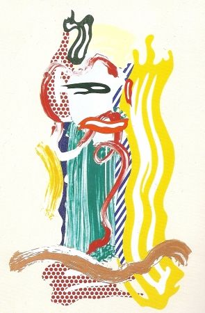 Sérigraphie Lichtenstein - Portrait, Brushstrokes