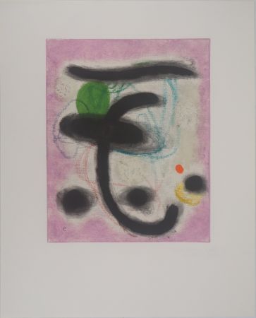 Lithographie Miró - Portrait de Femme