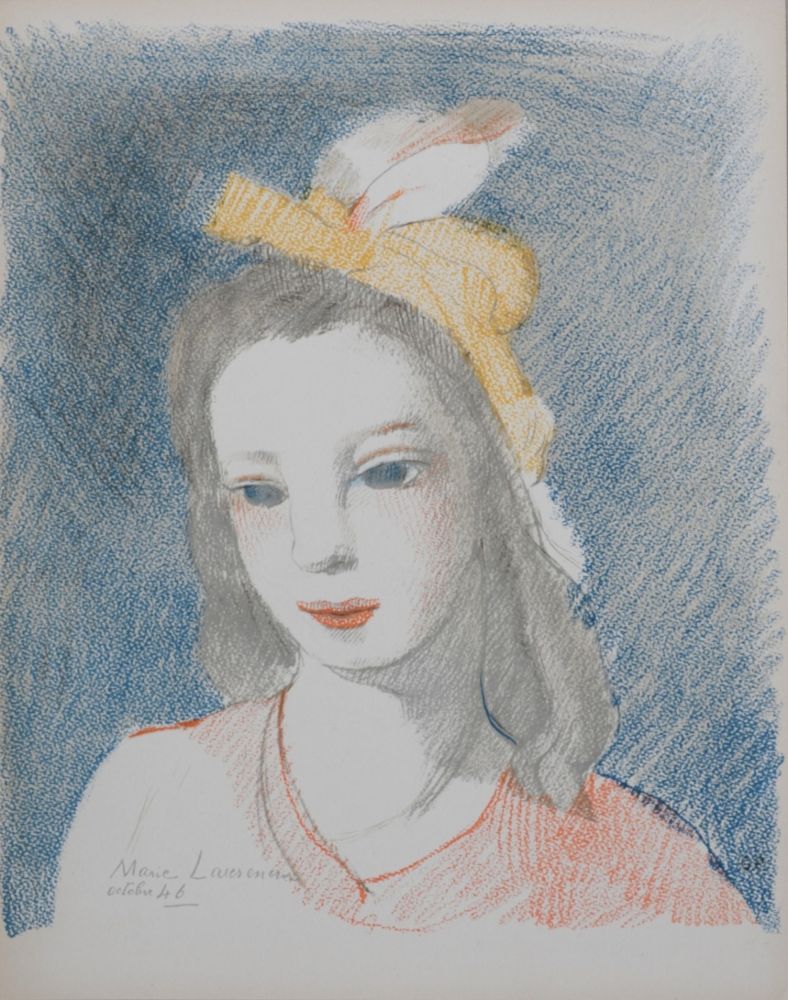 Lithographie Laurencin - Portrait de jeune femme