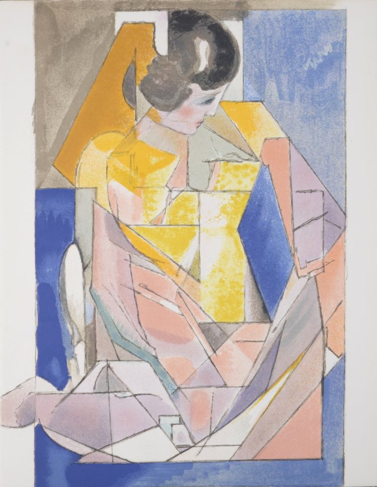 Lithographie Villon - Portrait de jeune fille, 1972