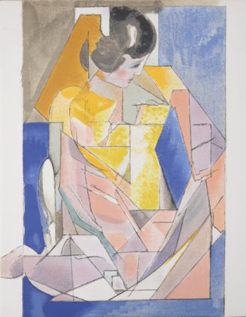 Lithographie Villon - Portrait de jeune fille, 1972