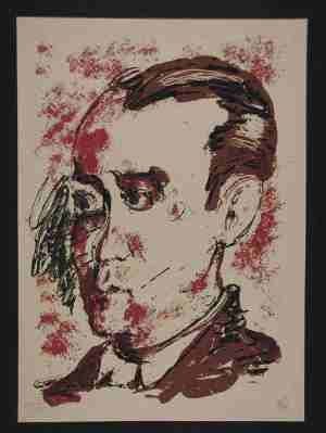 Sérigraphie Lüpertz - Portrait de Lorca