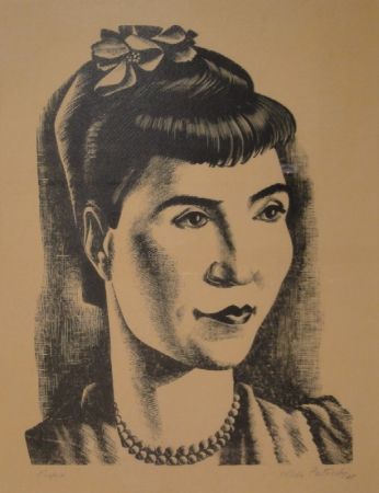 Gravure Sur Bois Patocchi - Portrait de Madame Vreni Bonizzi