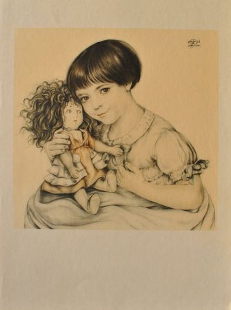 Gravure Sauer - Portrait d'enfant