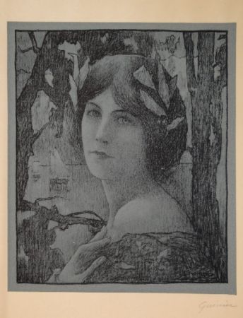 Lithographie Guinier - (Portrait d'une jeune femme)