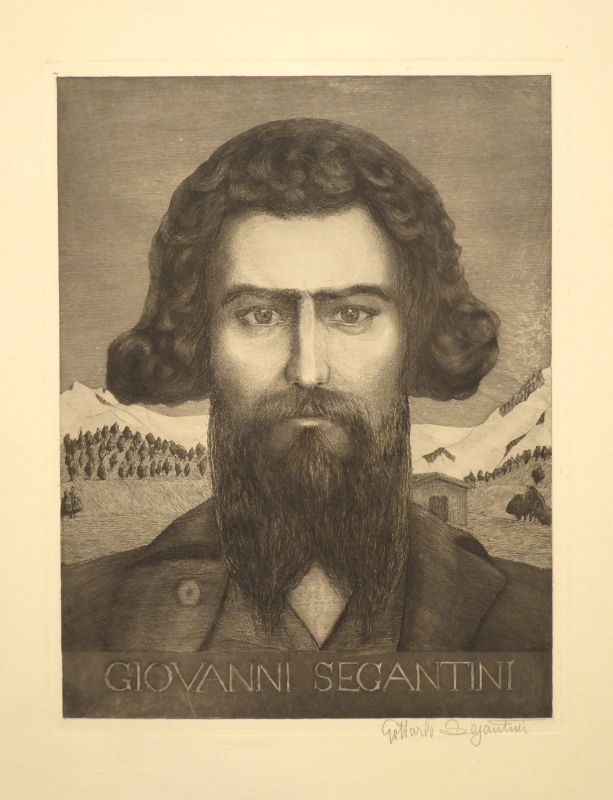 Gravure Segantini - Portrait Giovanni Segantini