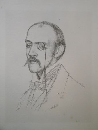 Lithographie Rysselberghe - Portrait “Henri de Regnier“