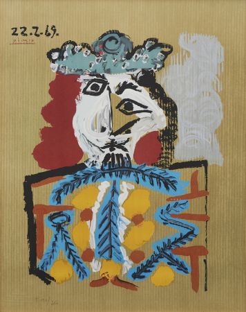 Lithographie Picasso - Portrait Imaginaires 22.2.69