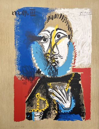 Lithographie Picasso - Portrait Imaginaires 27.3.69 III