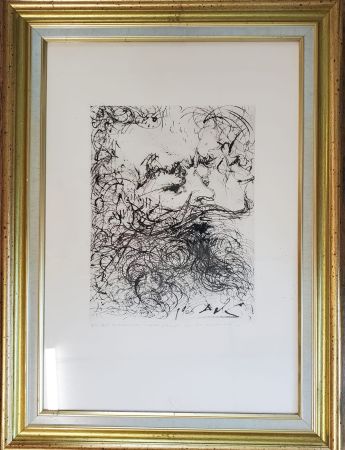 Gravure Dali - Portrait of Jules Verne / L'Intellect Jaillissant, 1966