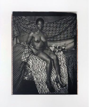 Héliogravure Mickalene - Portrait of Marie Sitting in Black and White 