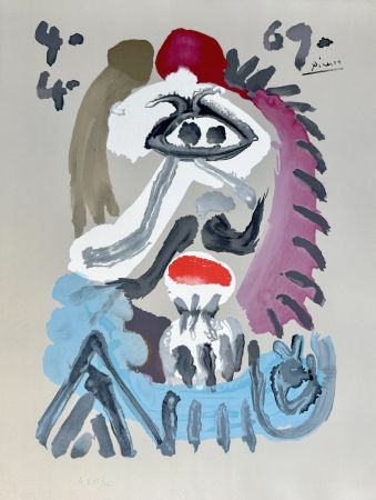 Lithographie Picasso - Portraits Imaginaires 4.4.69 II